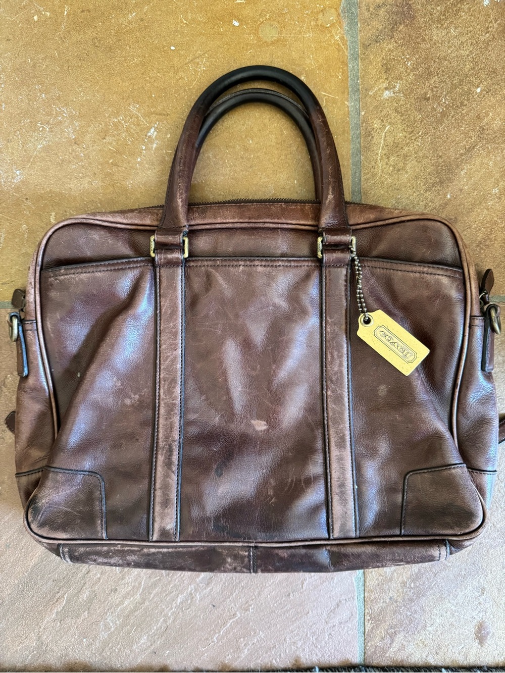 Vintage Coach Brown Leather Briefcase Tote. Extremely clean interior. Classic